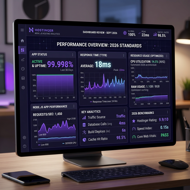 Hostinger Node.js performance dashboard